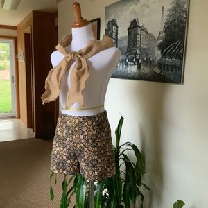 High waist metallic shorts